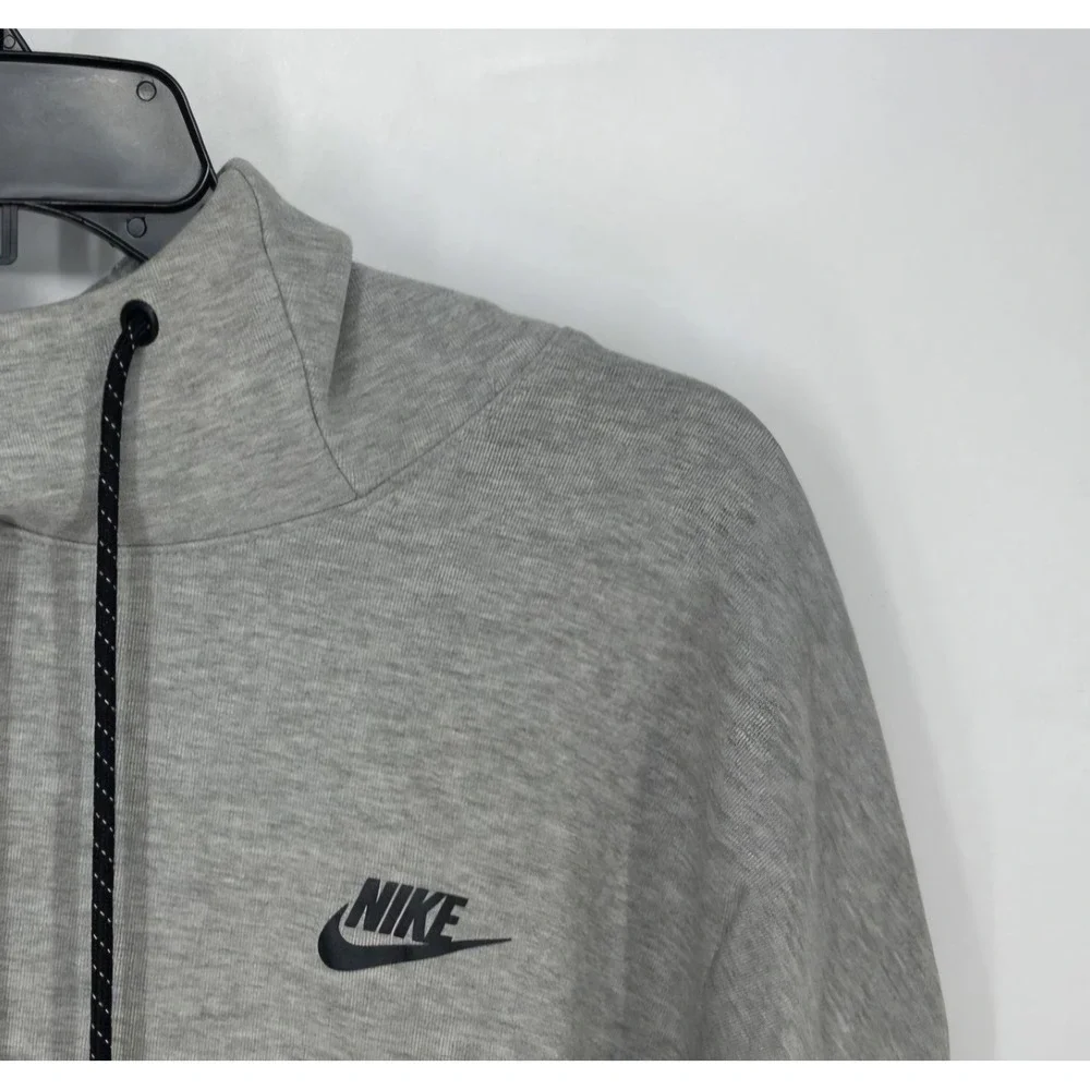 NIKE Dri-Fit Pullover Hoodie Gray Black Trim Size M‎
